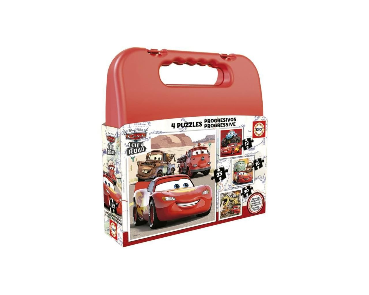 Educa - Kinderpuzzle Pixar Cars | 4in1 Puzzleset 12/16/20/25 Teile | Lightning McQueen, Disney Pixar | ab 3 Jahren (19677)