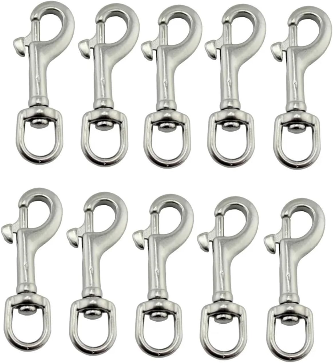 Ship Fittings 10PCS Marine Grade Stainless Steel Oval Single End Swivel Eye Bolt Snap Hook 65mm 72mm for Dog Leash Sucba Diving Pet Marine Hardware(82mm-SS316)