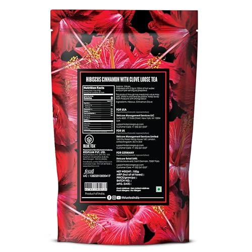 Miniatura 9 de BLUE TEA - Té de canela de hibisco - 3.52 onzas (50 tazas  Té picante y picante  Té de hierbas - sin cafeína - Sin OMG - Libre de vegano  Paquete de