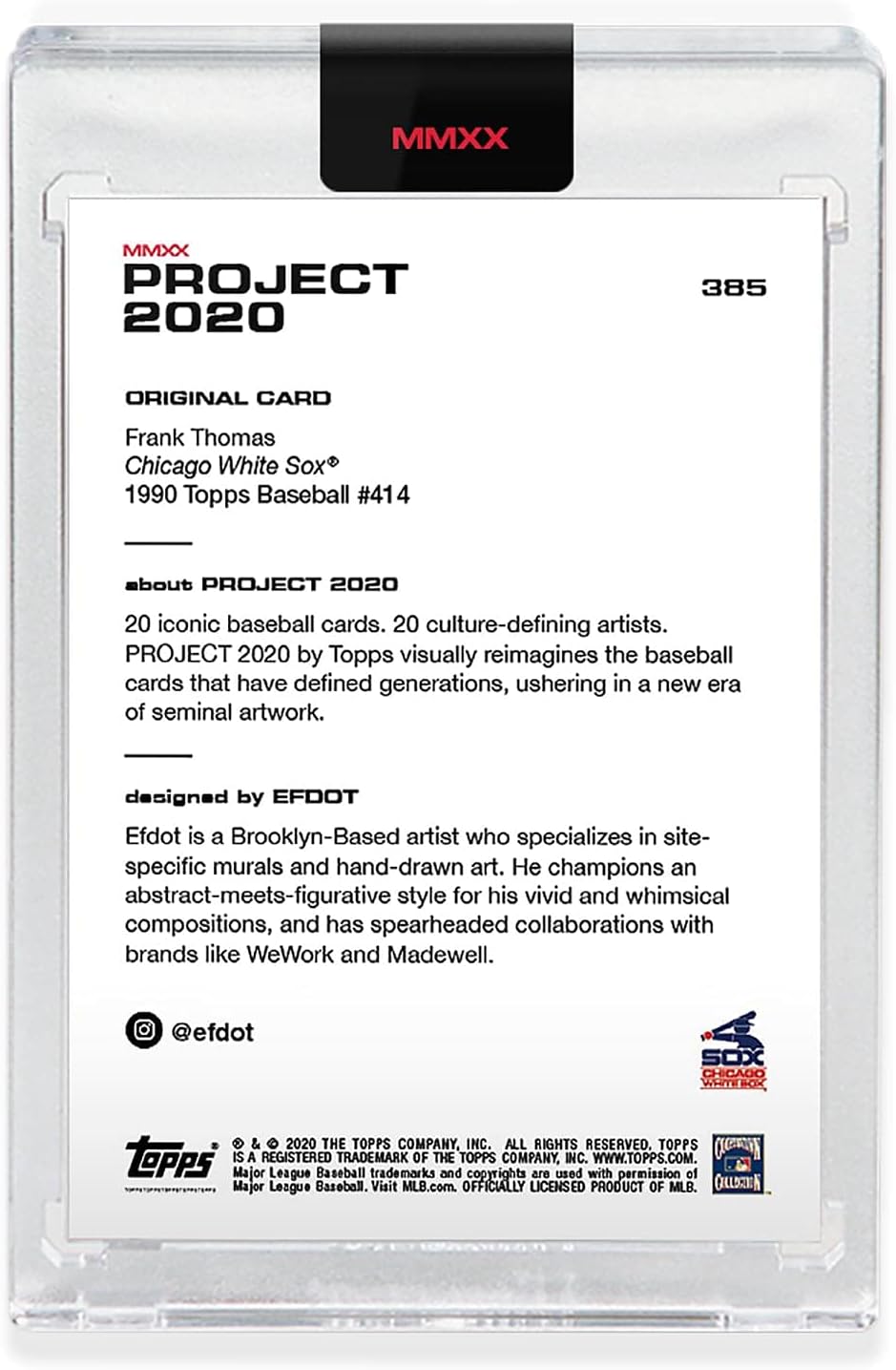 Topps Project 2020 Card 385-1990 Frank Thomas by Efdot