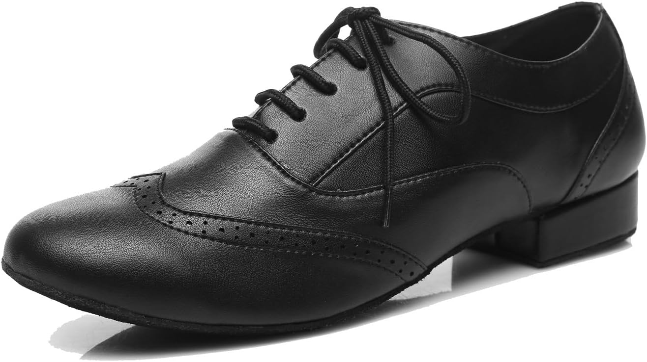 Mens Lace-up Leather Latin Chacha Tango Jazz Rumba Ballroom Modern Dance Shoes