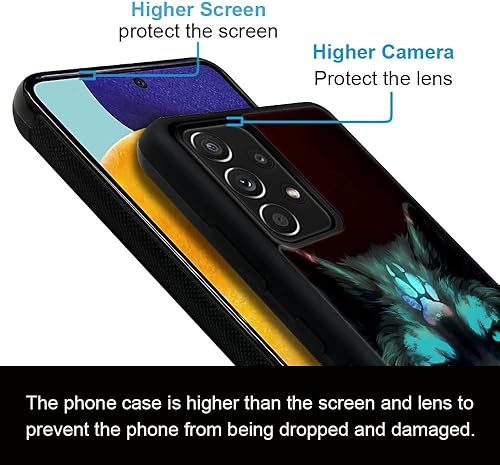 Miniatura 5 de CARLOCA Funda compatible con Samsung Galaxy A53 5G, diseño gráfico de identidad negro espiritual lobo, a prueba de golpes, antiarañazos, para