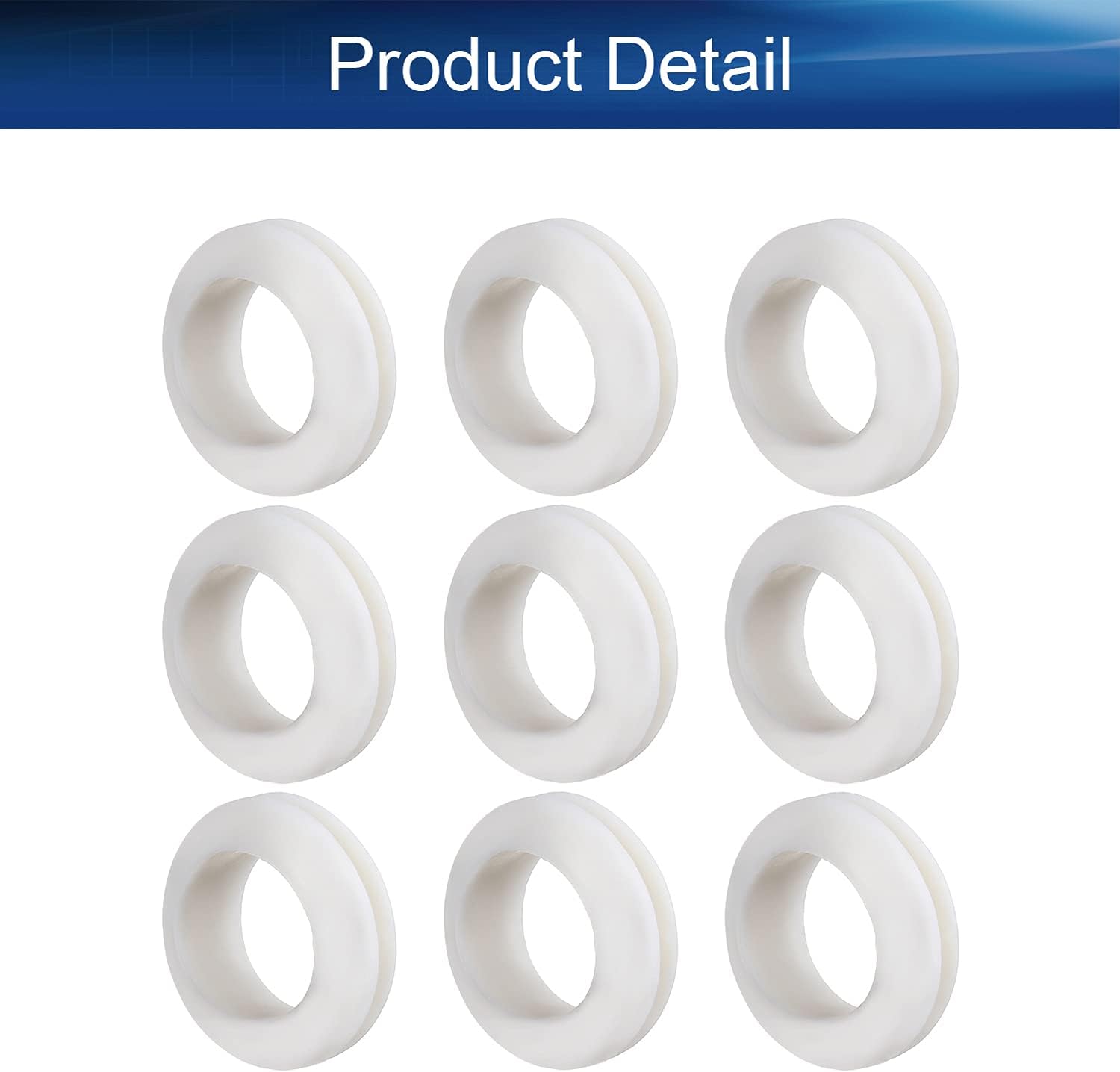 Heyiarbeit Rubber Grommet 200Pcs 7/9-Inch / 20mm Hole Oil Resistant Armature Rubber Grommets for Wiring Cable White
