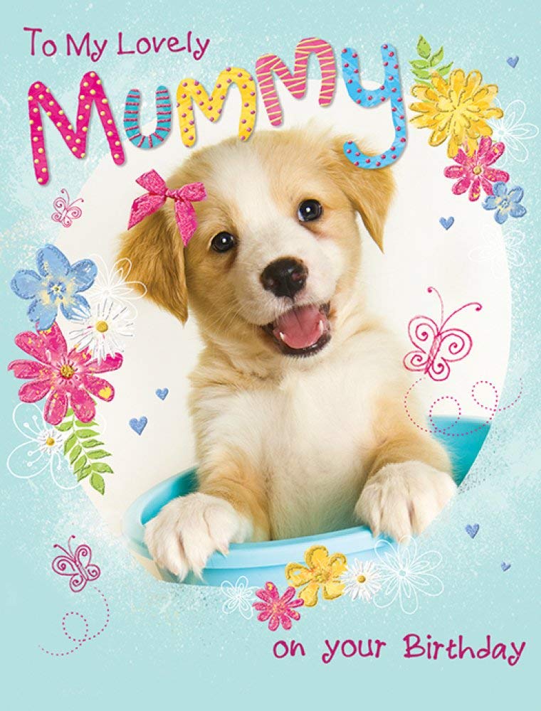 Lovely Mummy Happy Birthday Greeting Card Puppy - Piccadilly Greetings