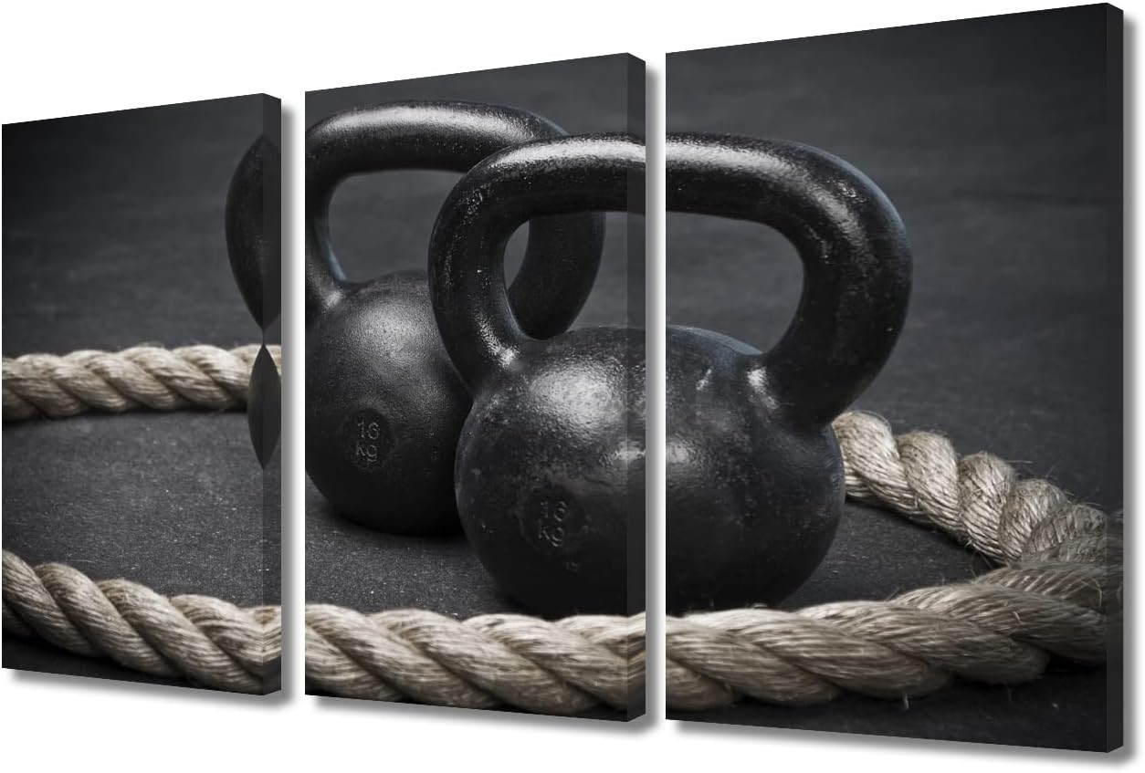 TUMOVO Fitness Wall Art for Living Room Dumbbells Vintage