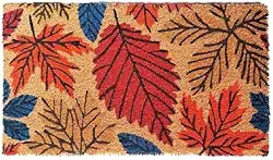 Capacho Folhas Outonais 60x33cm em Fibra de Coco – Antiderrapante, Colorido, Decorativo e Resistente para Entrada de Casa e Apartamento