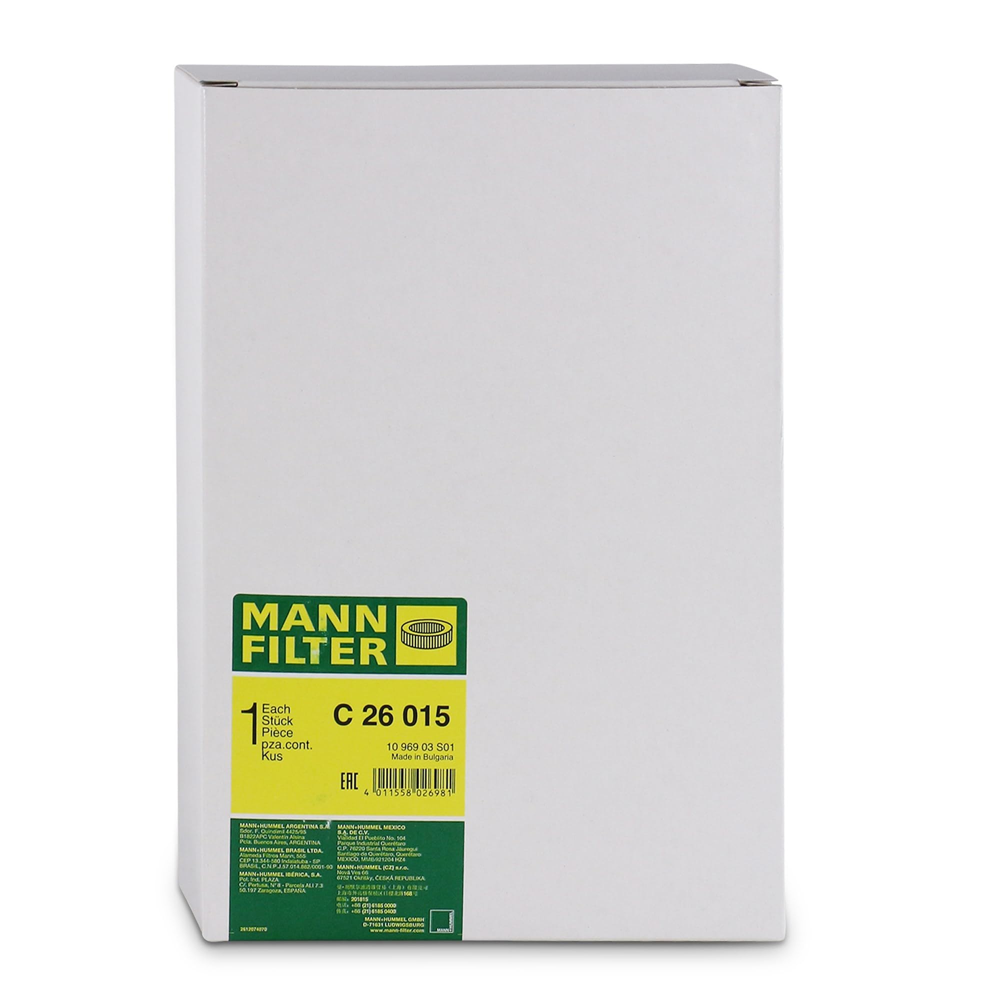 MANN-FILTER C 26 015 Filtr powietrza - do Samochody osobowe + dostawcze