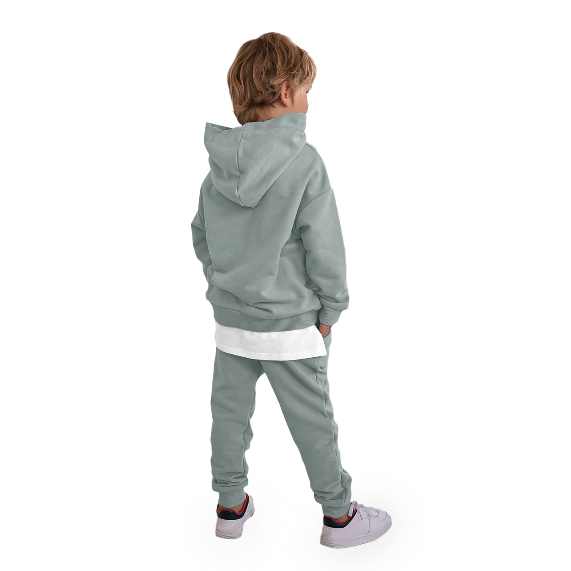 NOTWILD boys cotton fleece Hoodie sweatshirt with Track Pant combo Set/Tracksuits | grey | 14-15 year | Pack Of 1
