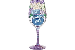 Enesco Designs by Lolita Grandma Best Grandma Ever Hand-Painted Artisan Wine Glass