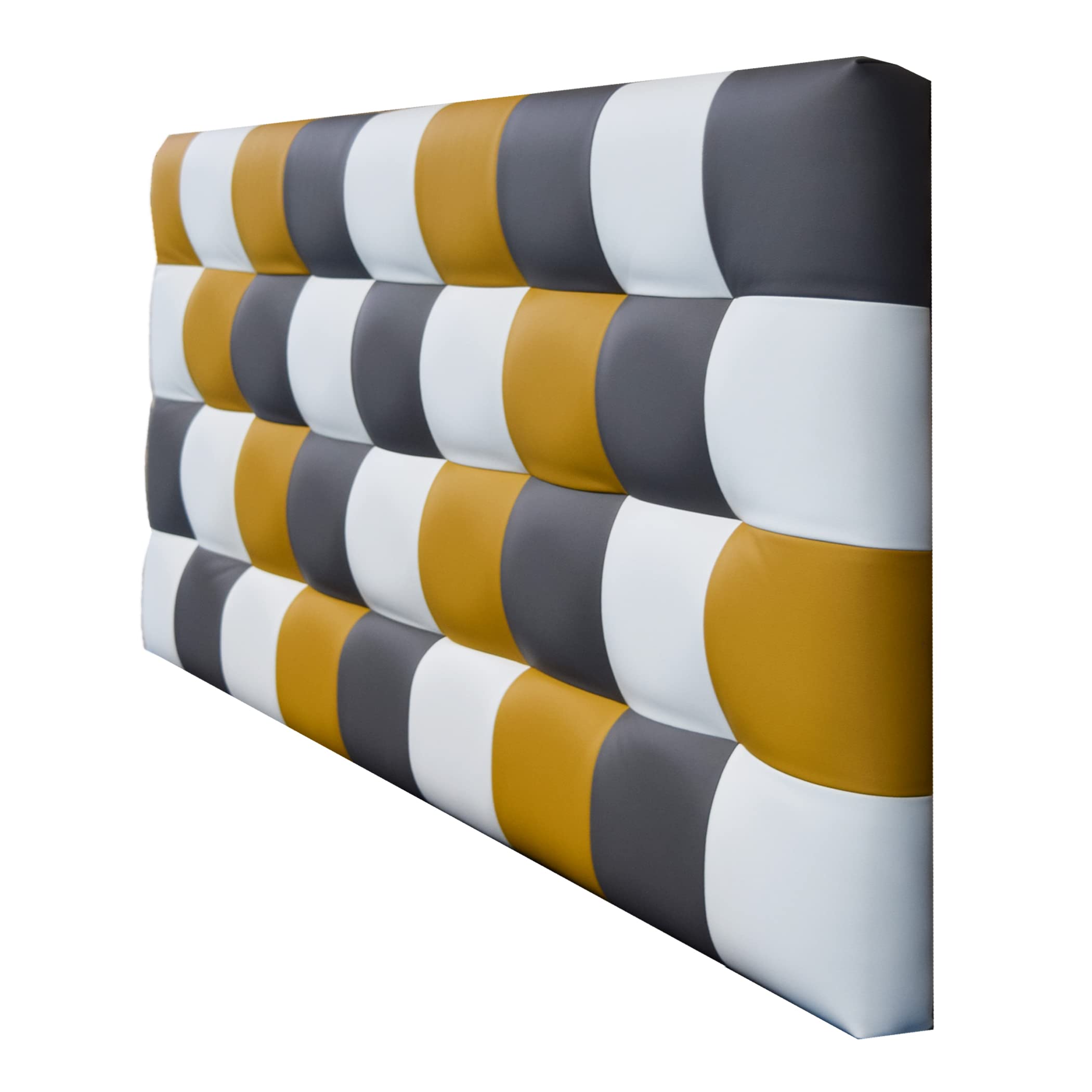 ONEK-DECCO Cabecero Tennessee con Botones, tapizado en Polipiel de Dormitorio Medidas cabecero de Cama niño, Juvenil y Matrimonio Cabezal Blanco, Acolchado (200 x 70, Gris)