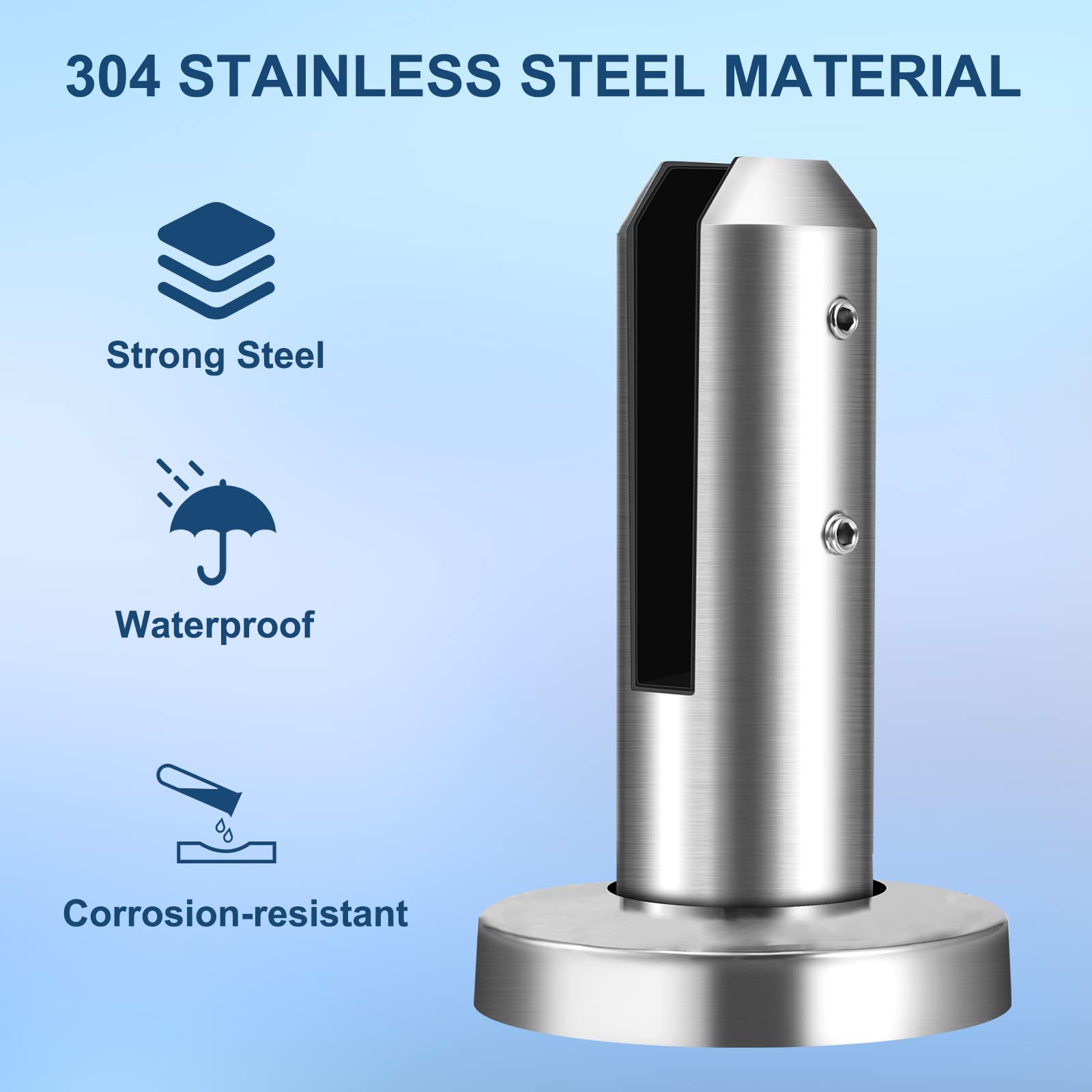 Morsetto per Vetro in Acciaio Inox, UNISOPH Ringhiera per Piscina Vetro, per Vetro da 8-12 mm/0,3-0,5" di Spessore, per Recinzioni in Vetro da Parete per Casa Scale Piscina Balaustra Balcone Giardino