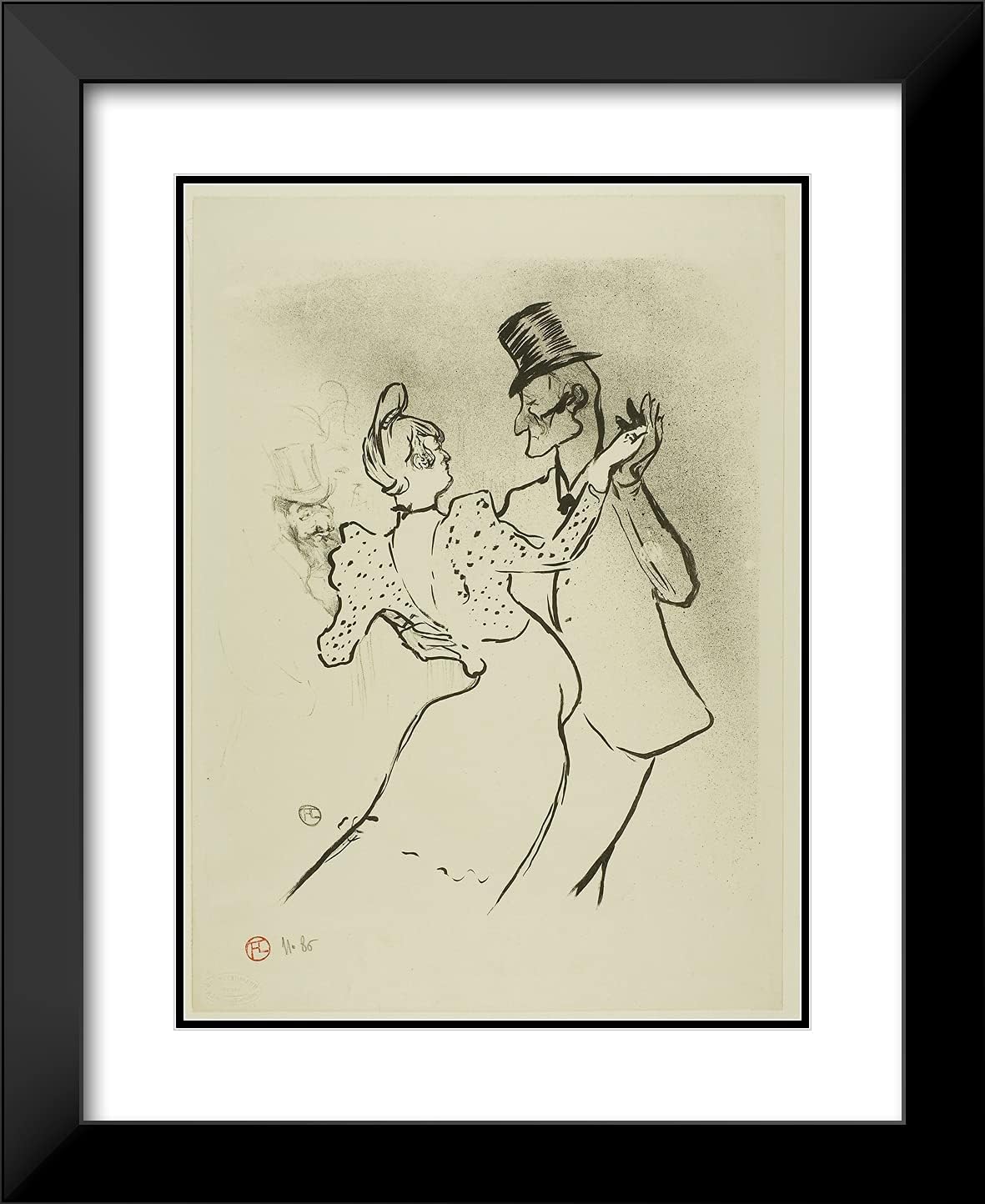 ArtDirect Henri de Toulouse-Lautrec 20x24 Black Modern Framed and Double Matted Art Print Titled La Goulue