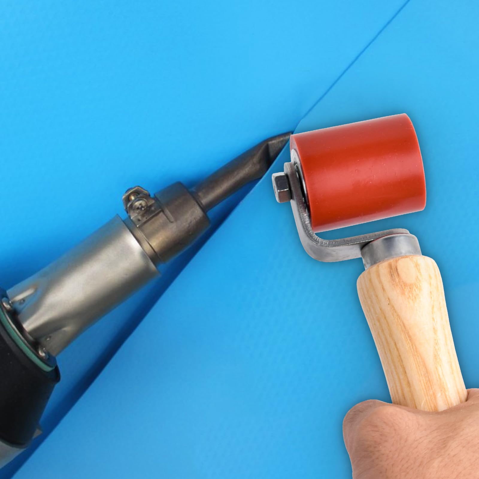 Rullo Pressore Per Saldatura - In Silicone Resistente Al Calore (260°C) - Con Manico In Legno - 40mm - Foto 7