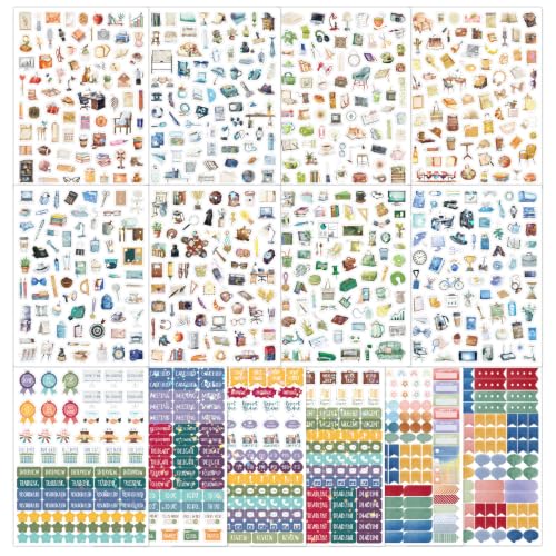 Image of 1150pcs+ Office Planner Stickers Book Working Planner Sticker for Office Workers Adults Multicolor Waterproof Sticker for Laptop Kindle Computer Scrapbook Vision Board