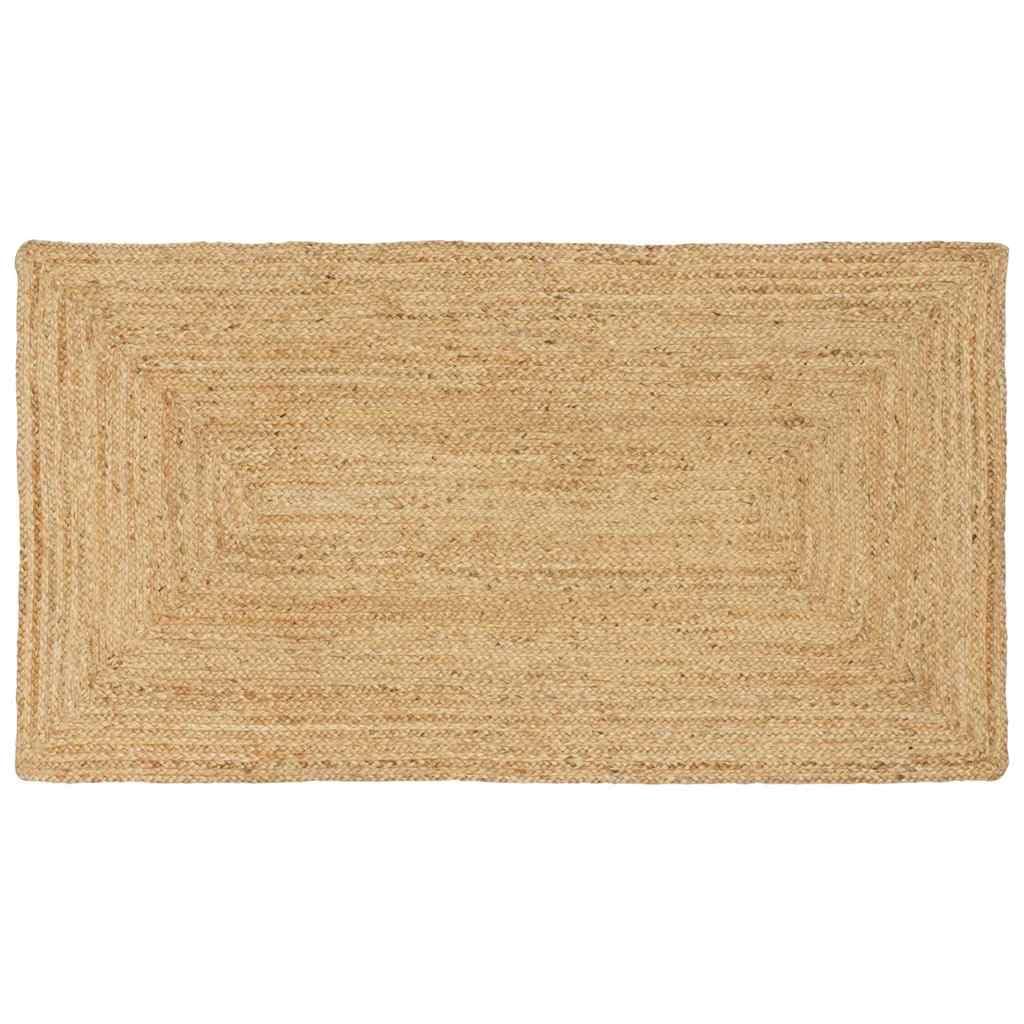 Tapis en jute naturel 80x200 cm tressé à la main pour couloir et salon