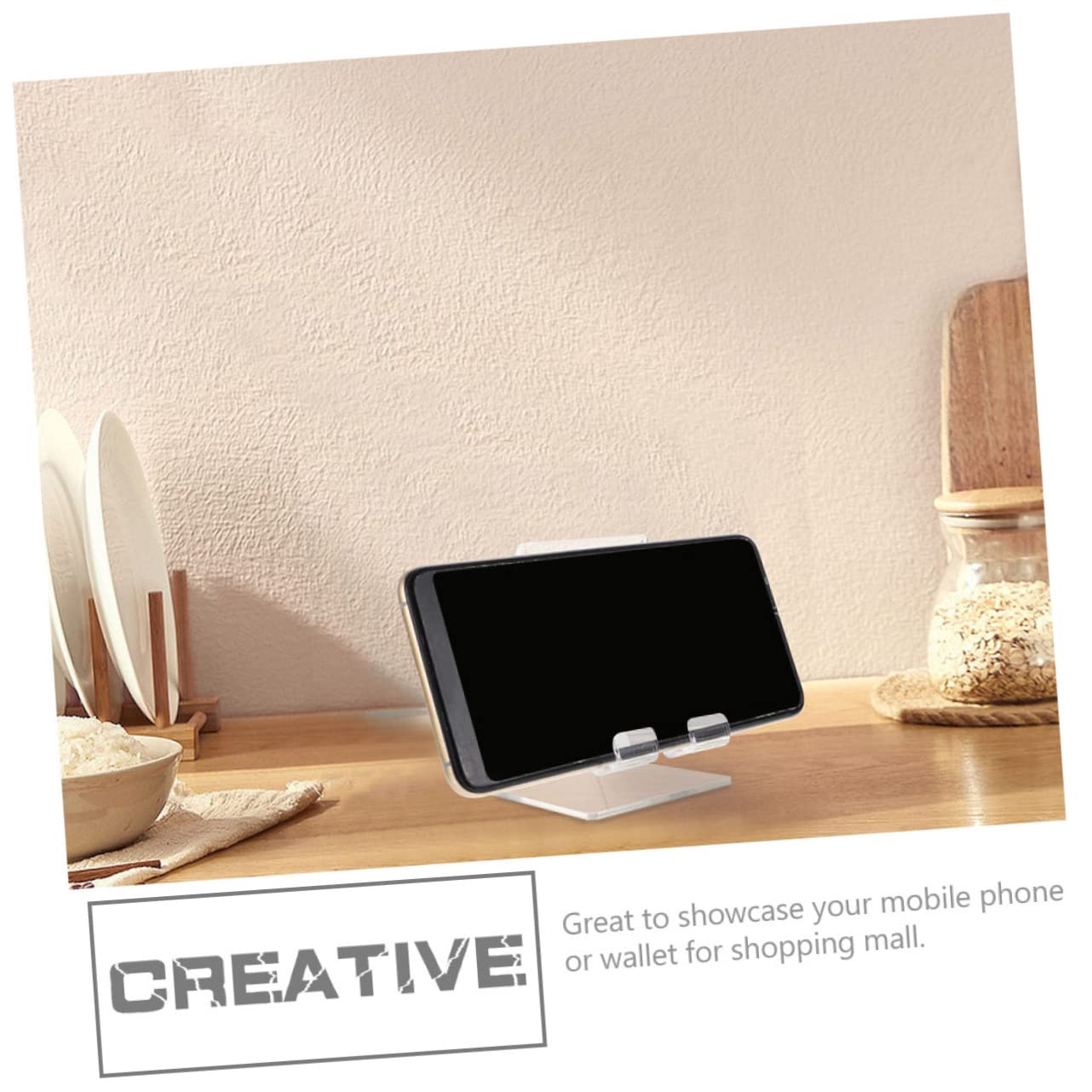 Operitacx 4 Pz Porta Cellulare Trasparente Forniture Da Scrivania Supporto Per Cellulare Supporto Per Telefono Da Ufficio Per Scrivania Supporto Tablet Impostare Acrilico Addensare