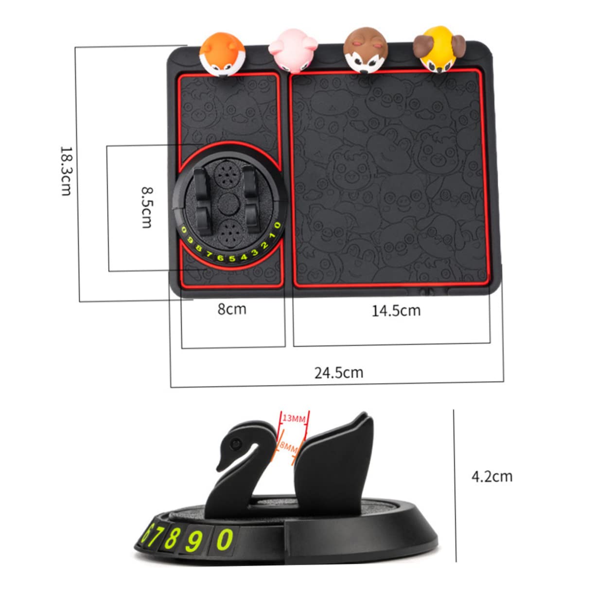 POPETPOP Vehicle Phone Holder with Skid Pad Non Slip Cushion for Car Dashboard Rotation Compatible with All Smartphones