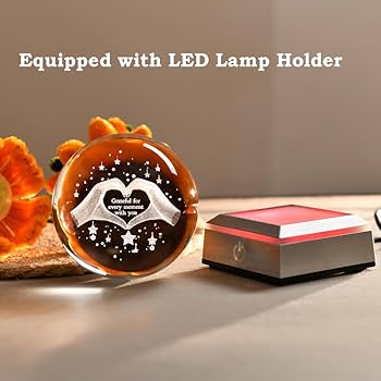 ZRENJHUS 3D Crystal Ball Heart Gifts for Women Love Gift for