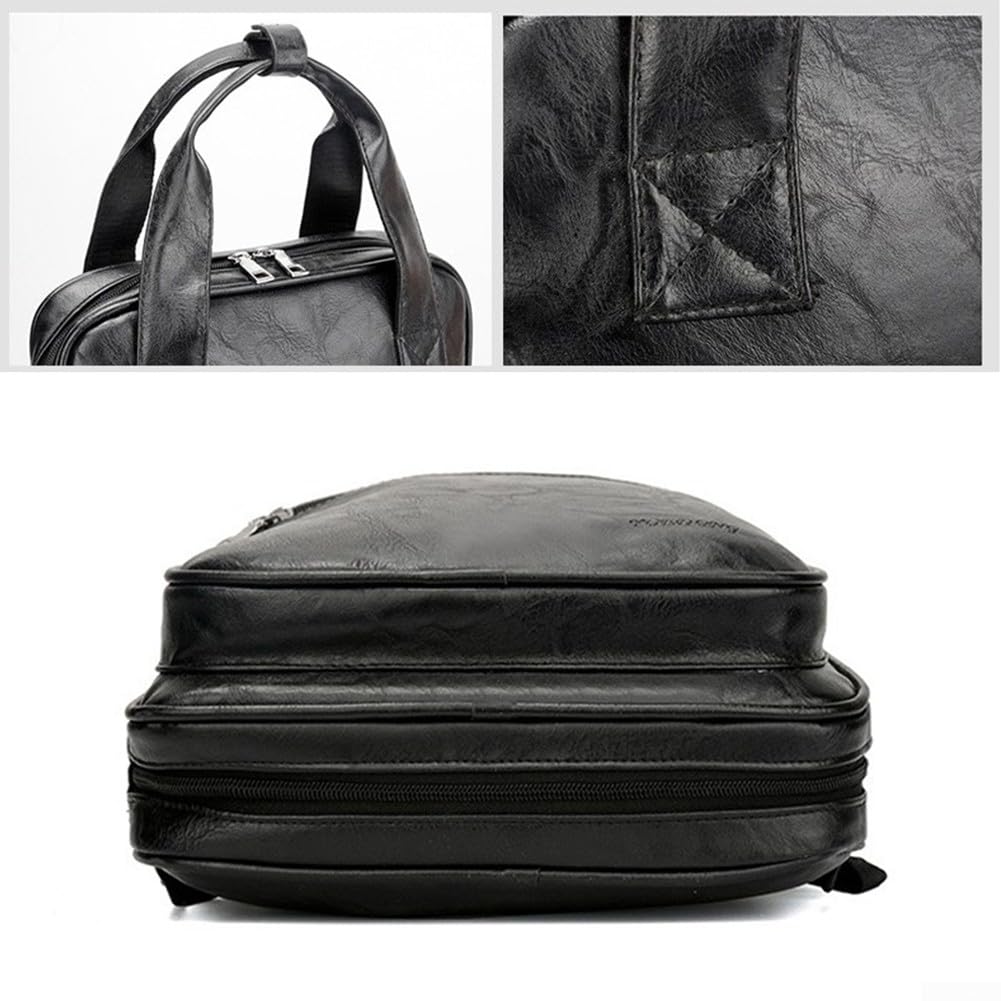 DAZZLEEX Borsa per bacchette in pelle PU, 5 tasche, borsa per bacchette, zaino, morbida, impermeabile, resistente all'usura, 54 x 17 x 3 cm (nero)