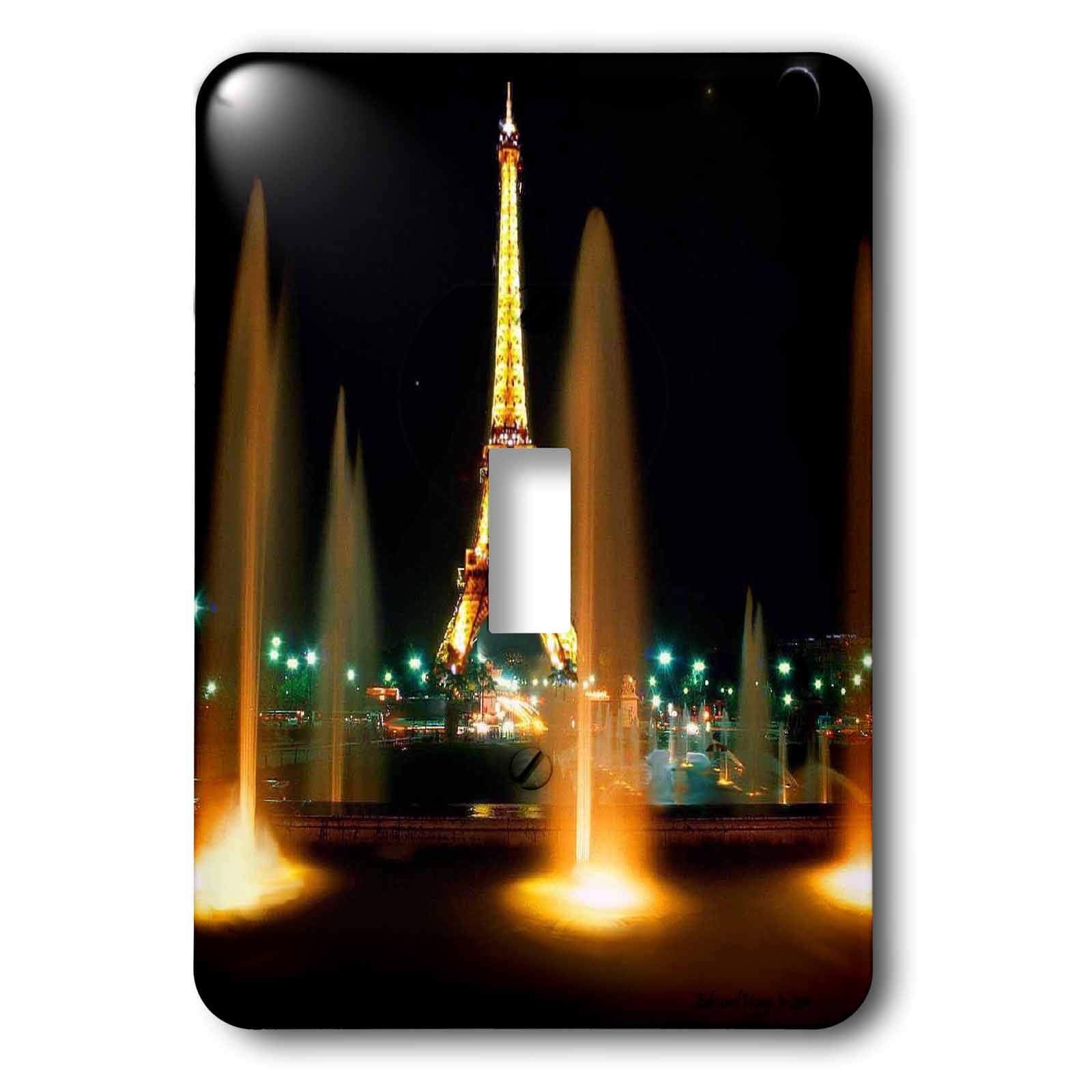 Eiffel Tower Interrupteur à baïonnette multicolore plaque de décoration murale 3dRose