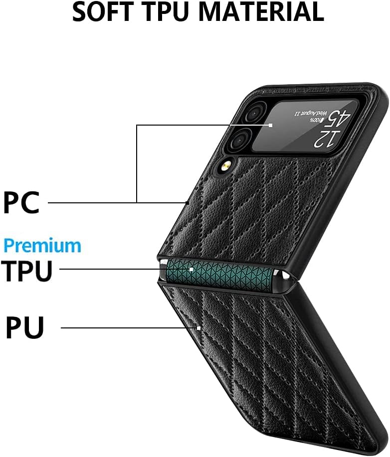 SHIEID Z Flip 3 Case, Galaxy Flip 3 Case, Z Flip 3 Case Leather Protective Cover, Ultra-Thin, Shockproof Compatible with Galaxy Z Flip 3 5G, Pink