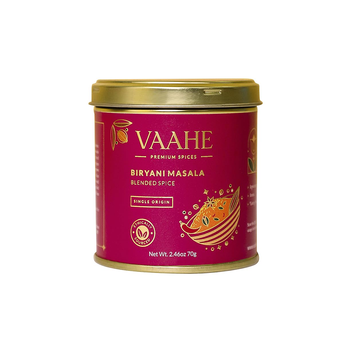 VAAHE Premium Biryani Masala | 17+ Natural Spices | Freshly Ground and Packed | 100% Pure and Natural | Single Origin | Premium Tin Box (70 gm) (B0D9DJ6RK6) Amazon Price History, Amazon Price Tracker