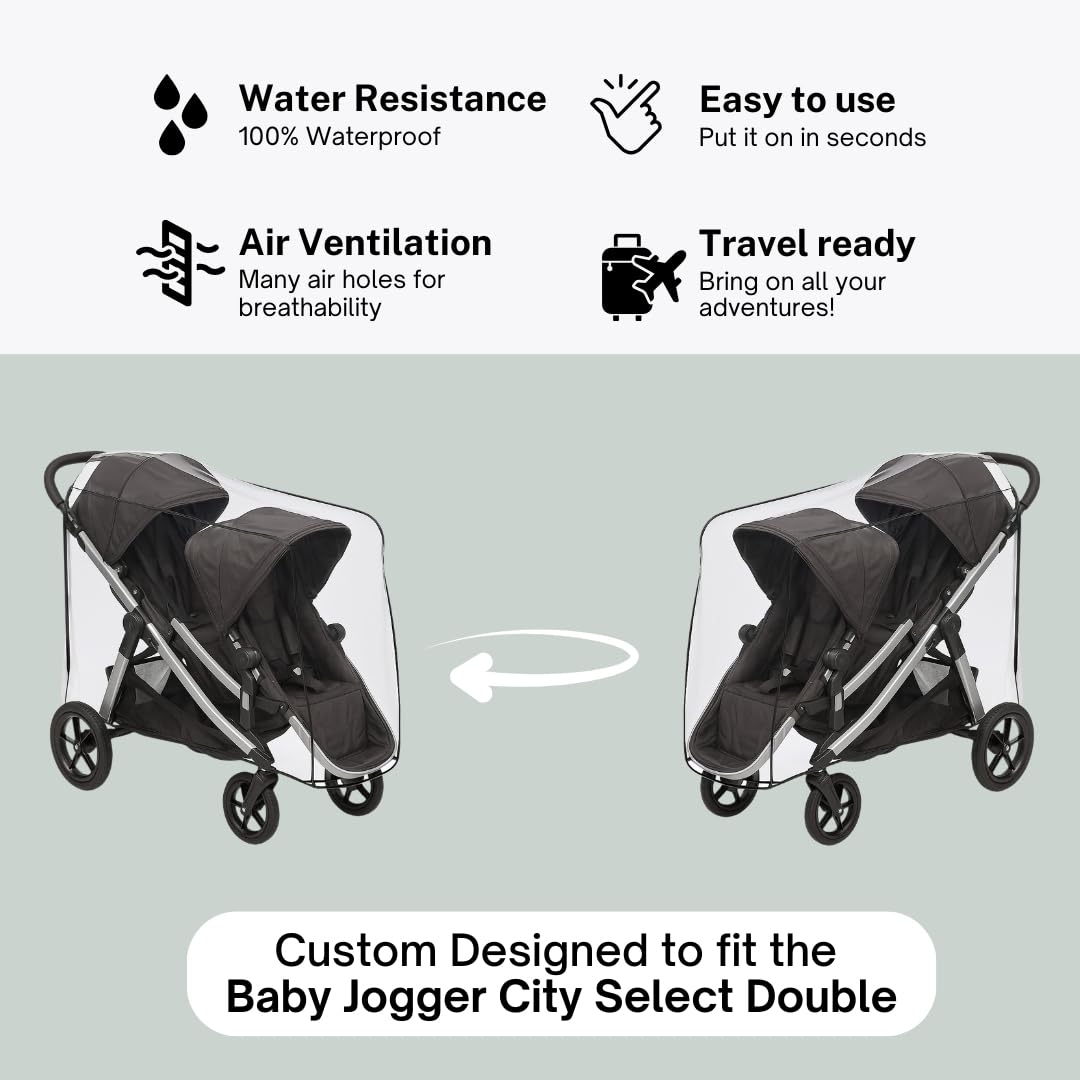 Sashas Premium Series - Copertura antipioggia e vento per passeggino City Select