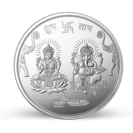 999.9+ Pure Silver Coin Lakshmi Ganesh 10g