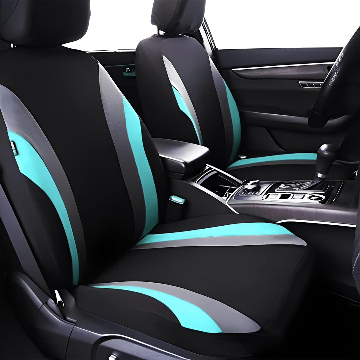 JNNJ 9 Pièces Set Complet Housses De Siège Voiture, Siège Auto Respirant Antidérapant, Siège Accessoire Interieur Universelle Housses De Sièges pour La Plupart des Voitures, Camionnettes(Vert)