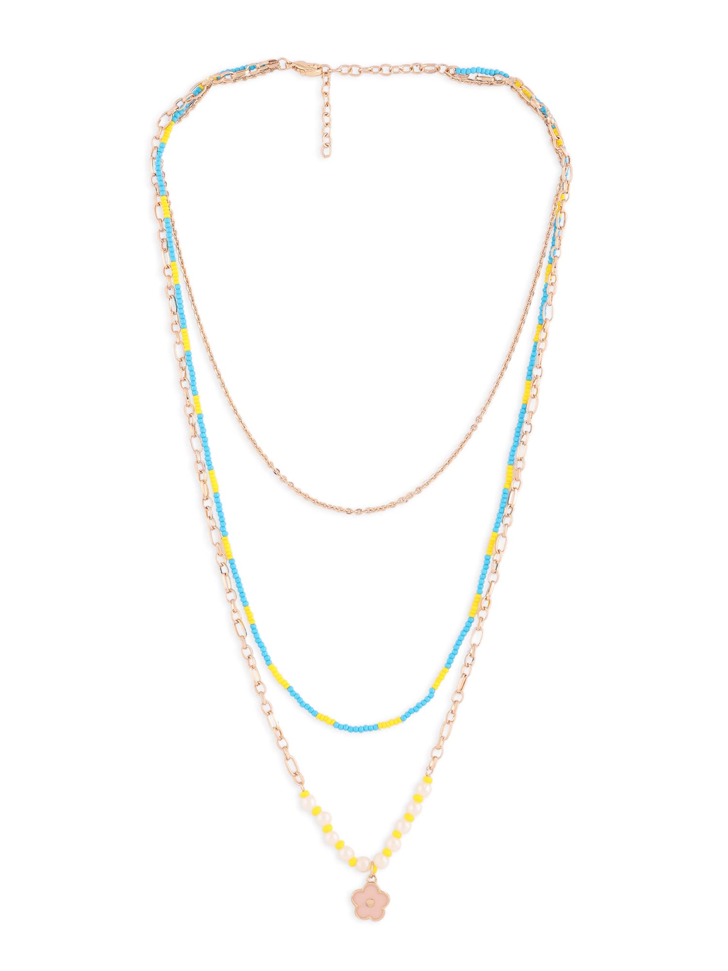 ZAVERI PEARLS Turquoise & Yellow Beaded 3 Layers Contemporary Necklace & Chains For Women-ZPFK14043 (B0B2MRFH91) Amazon Price History, Amazon Price Tracker