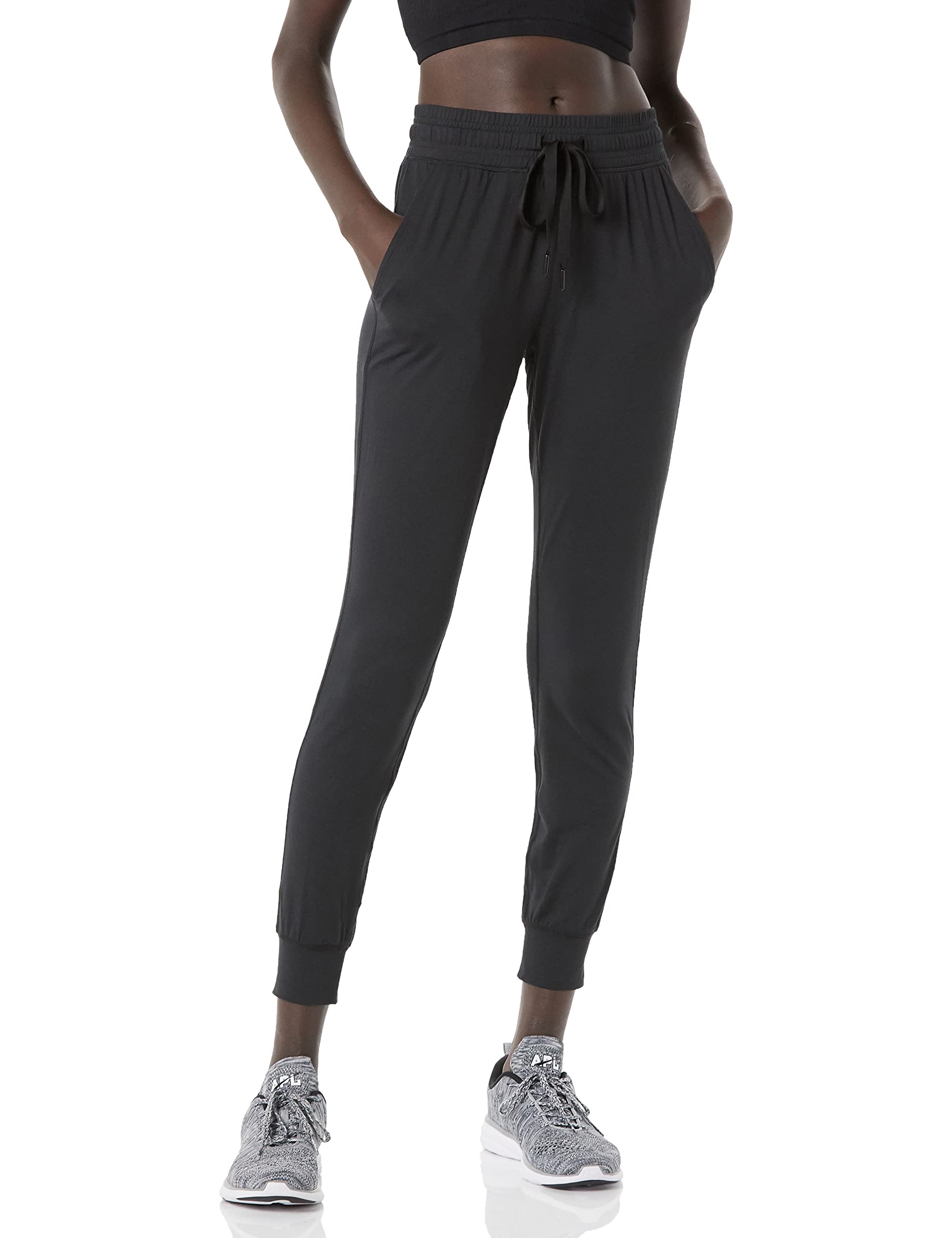 Amazon EssentialsWomen's Brushed Tech Stretch Jogging Bottoms (Available in Plus Size)
