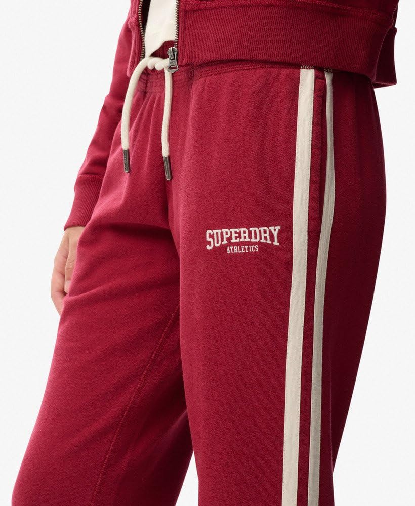 Superdry Damskie spodnie do biegania Athletic z paskami i z koronką