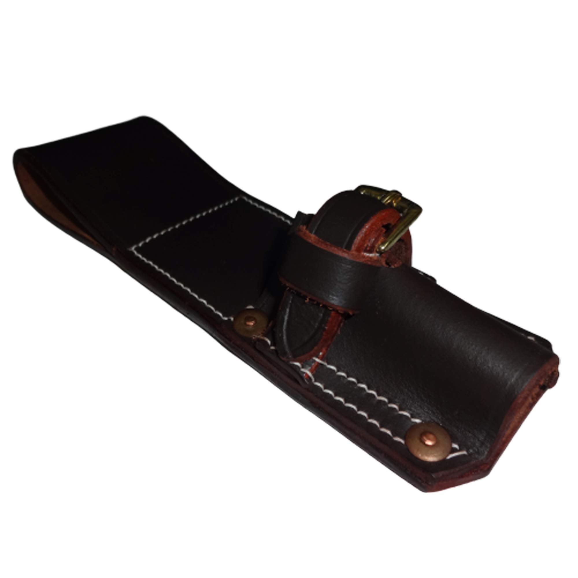 warreplica WWI SMLE Bayonet Frog Light Horse Pattern - Dark Brown Leather - Authentic 1907 Pattern Bayonet Scabbard Carrier Reproduction for British & Australian Cavalry - Military Reenactment Gear