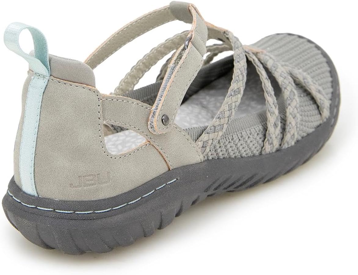 Amazon.com | Jambu JBU Women's Juliana Mary Jane Flat, Light Grey