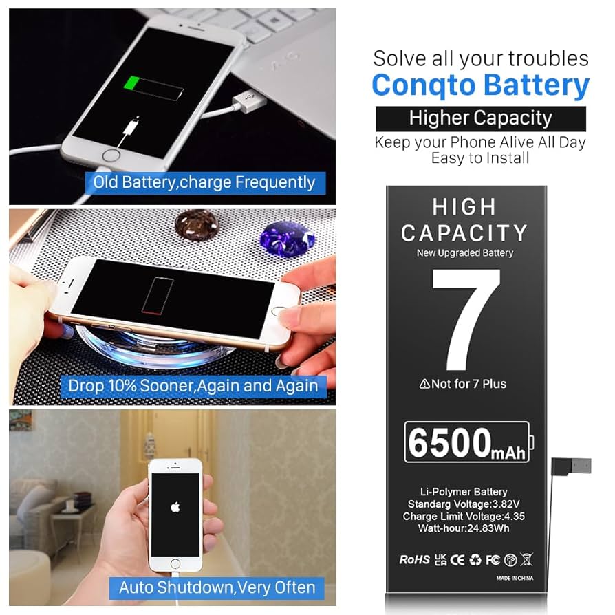 Amazon.com: Upgraded Battery for iPhone 7, 6500mAh 2025 New