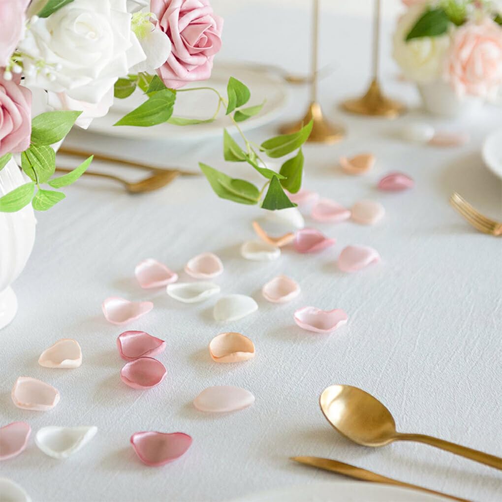 5 Set di di Petali di Rosa di Seta Finti per Decorazioni di Nozze Colori Fai da Te Ecologico Ecologico Riutilizzabile di Fagioli Viola Tinta Unita