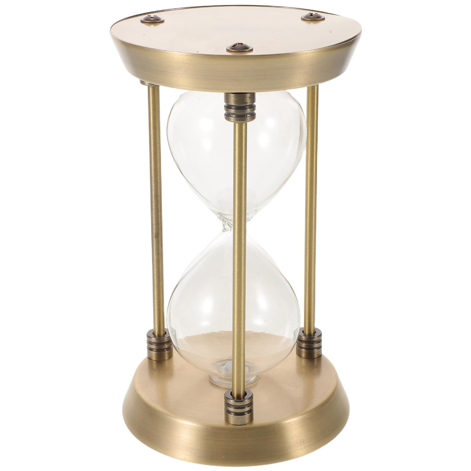 Reloj de arena de latón VALICLUD con vidrio dorado, temporizador decorativo de calidad