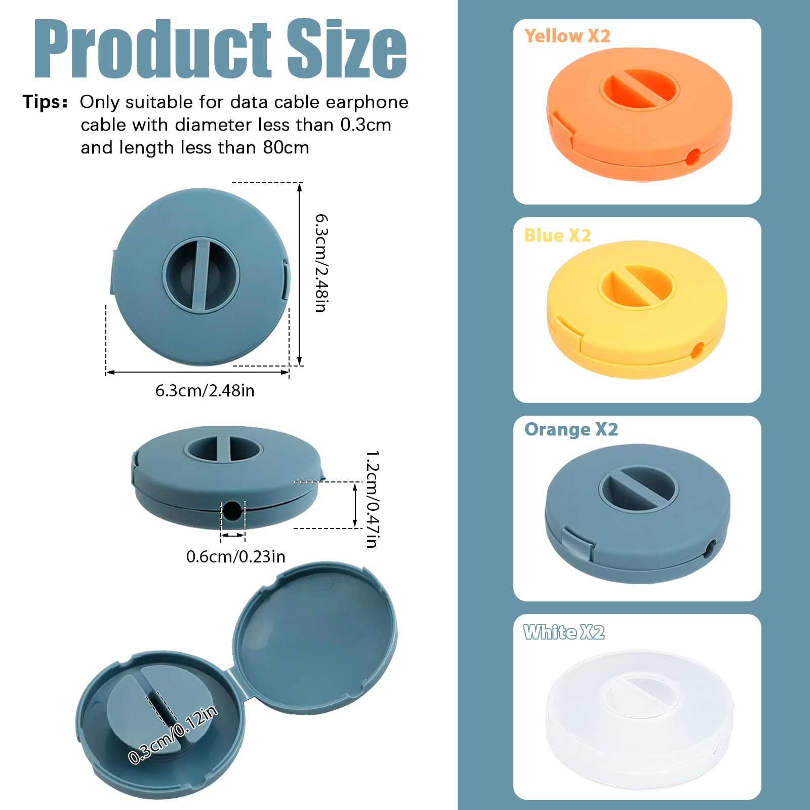 Angoily Lot De 3 Range Câbles Vides Et Extensibles-Enrouleur Câble Usb