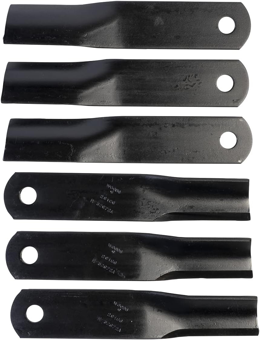 WOODS OEM 29186KT (29186-6 Blade Set) 13" Finish Mower Genuine Replacement Blade Kit, Compatible with RD990X, RD990XE, S260 Ditchbank - Precision, Heat-Treated, Alloy Steel, Lawn Mower Blades
