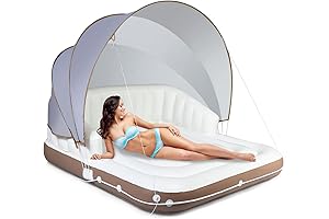 GYMAX 2-Person Canopy Floating Island: Ultimate Lounging Paradise