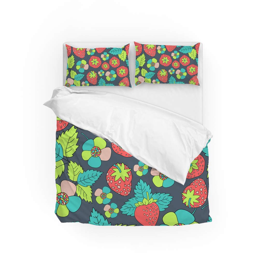 Housse de couette motif légumes pour lit double, parure de lit 4 saisons ultra douce