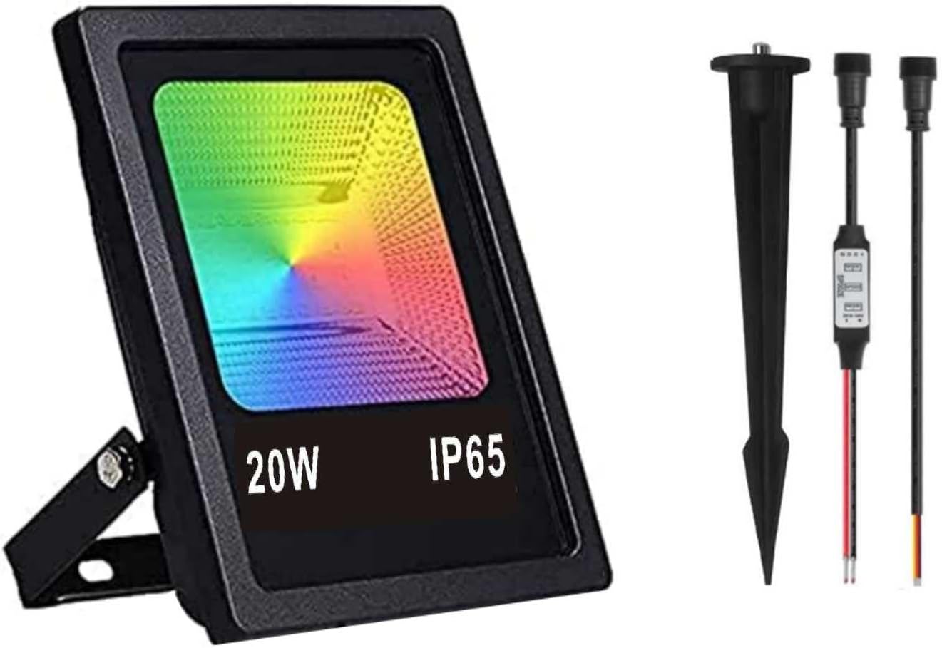 RGB Pixel Flood Lights, WS2811 LED Flood Light, 20W Smart Flood Lights, led addressable Pixel floodlight; DC12-24V Input IP65,X-Connect ;for Outdoor Decorative/Garden/Stage Lighting