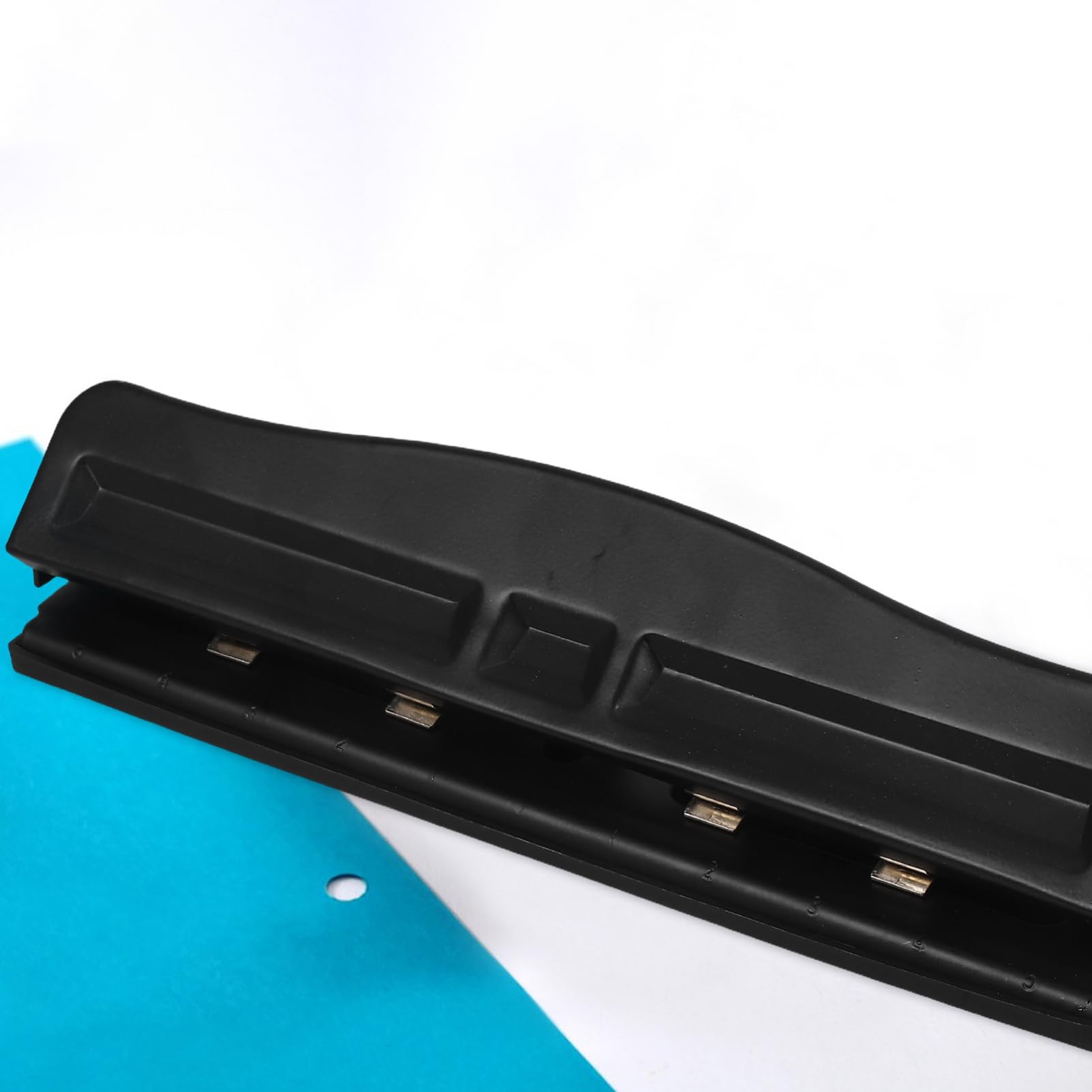 Perforatore Carta Nero a 4 Fori Regolabile per Scrapbooking | Plastica, Raccoglitore Trucioli Facile da Svuotare, Uso per Carta Craft e Forniture Ufficio