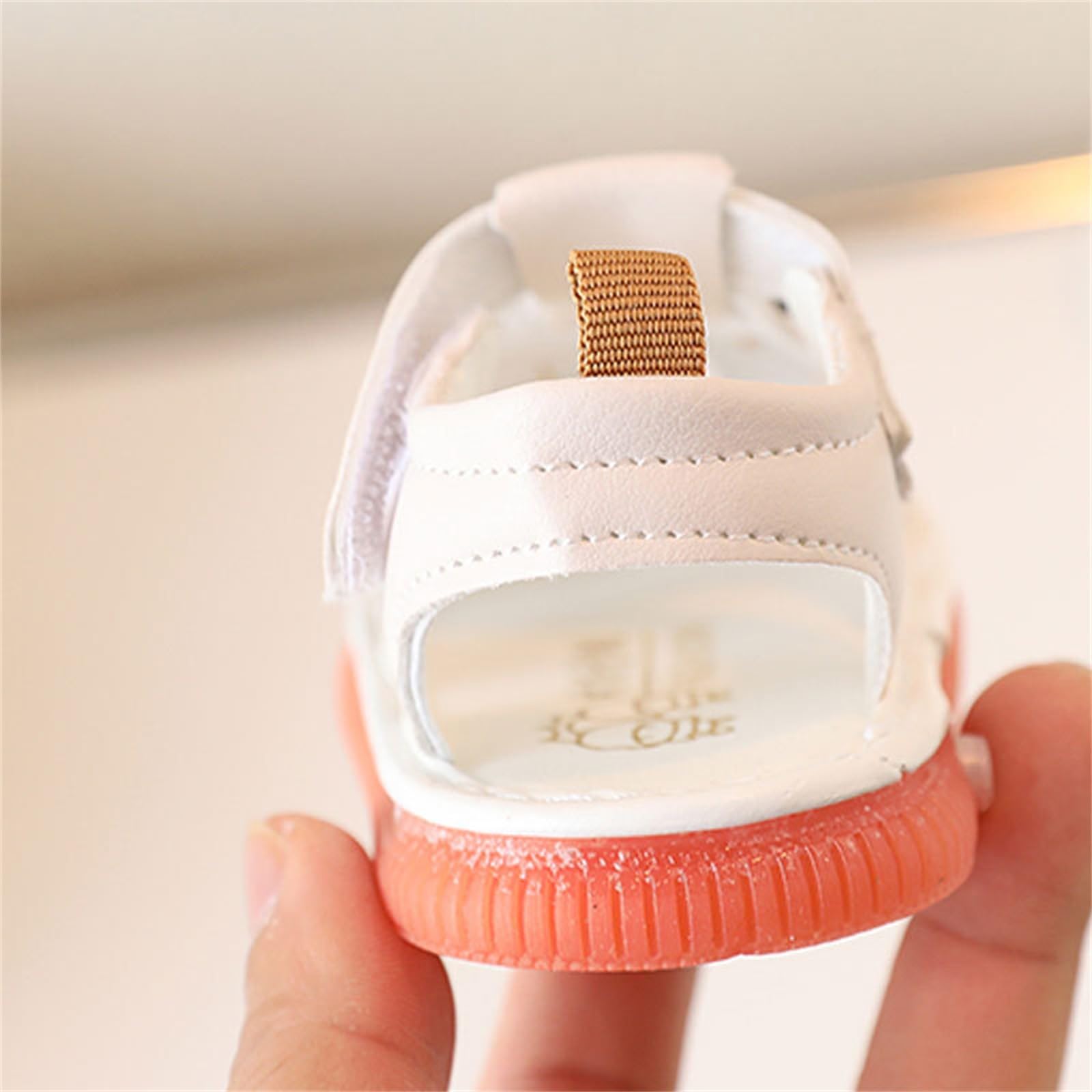 Sandales couinantes d'été pour bébé garçon et fille - Bout ouvert - Antidérapantes - Chaussures pour bébé - Motif ours mignon