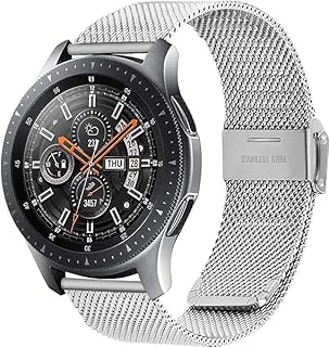 سوار ساعة بديل معدني من الفولاذ المقاوم للصدأ متوافق مع ساعة جير اس 3 كلاسيك SM-R760 / S3 فرونتير SM-R770 مقاس 22 ملم للرجال والنساء من في فولت