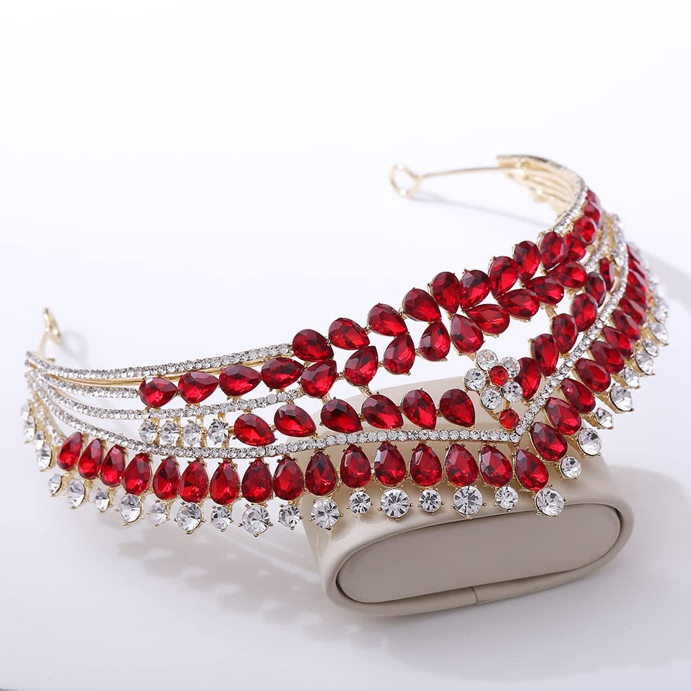 Ręcznie robione kryształowe tiary ślubne nakrycie głowy korony Rhinestone korowód Diadem Bride opaski ślubne akcesoria do włosów obręcz do włosów (kolor metalu: srebrno-biały)