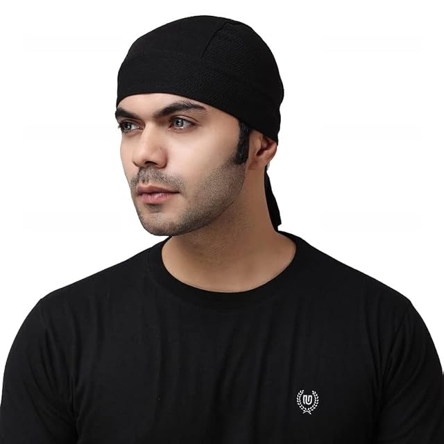 Sweat Wicking Doo Rag Skull Caps Beanie-Cooling Dew Rag Helmet Liner Hat Motorcycle Head Wrap Bandana for Men