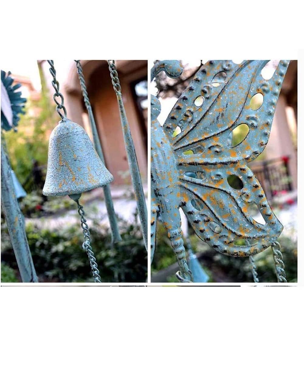 Carillons éOliens Carillons Éoliens Papillons pour L'extérieur, Joli Cadeau De Pendaison Crémaillère avec Cloches en Fonte Vertes DéCoration IntéRieure ExtéRieure(A)