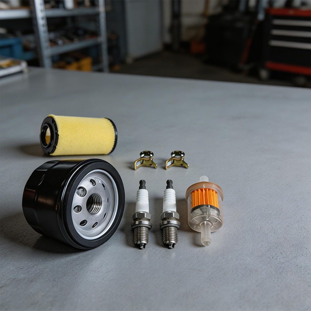 Luftfilter und Ölwechsel-Kit für YTA18542 YTA22V46 D100 Rasentraktor ersetzt 796031 591334 492932 Wartungsteile schwarz gelb