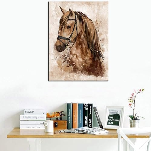 Miniatura 4 de Arte abstracto para pared, lienzo de caballo, acuarela, impresiones modernas, abstractas de animales, vintage, arte rústico y contemporáneo, arte de
